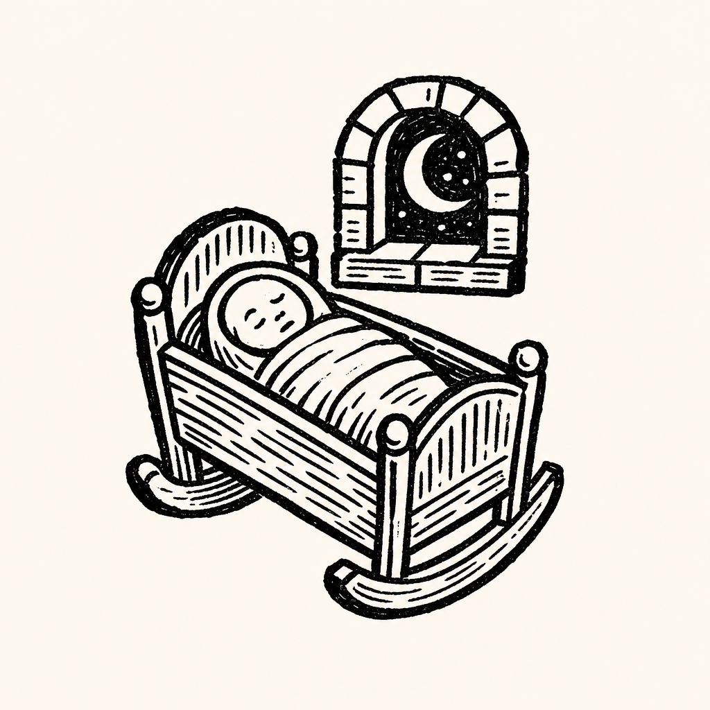 Woodcut illustration for dreams of A Baby