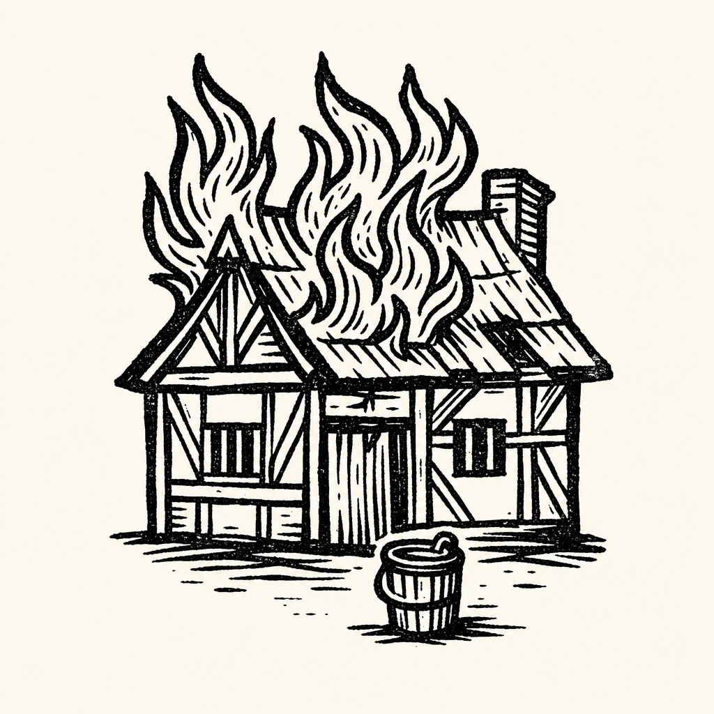 Woodcut illustration for dreams of Fire