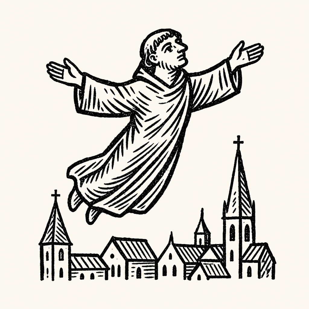 Woodcut illustration for dreams of Flying