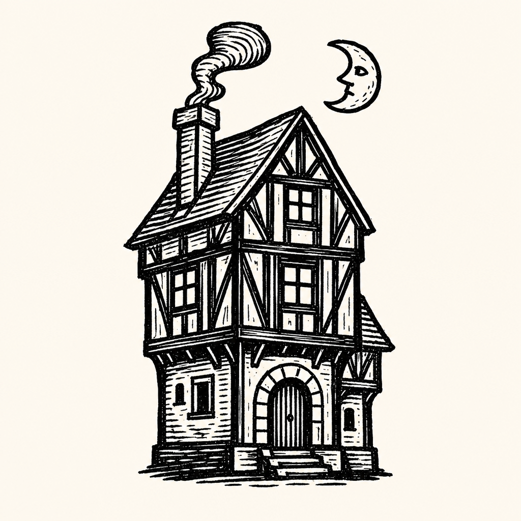 Woodcut illustration for dreams of A House