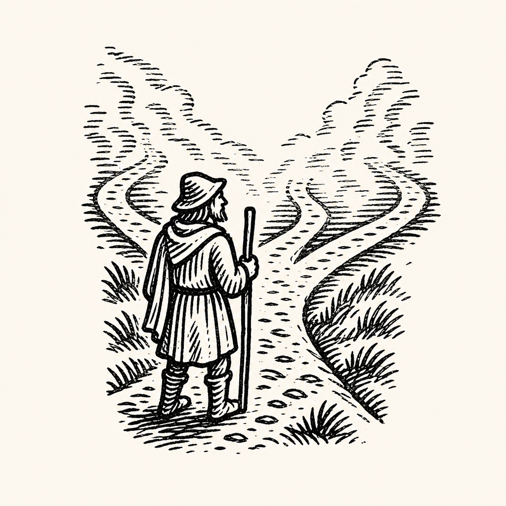 Woodcut illustration for dreams of Lost — Can't Find the Way