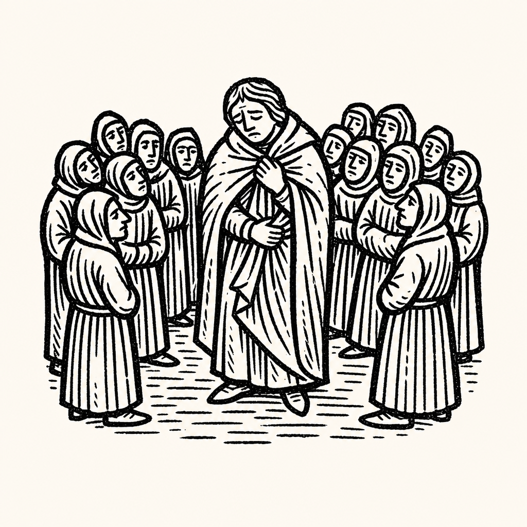 Woodcut illustration for dreams of Naked in Public