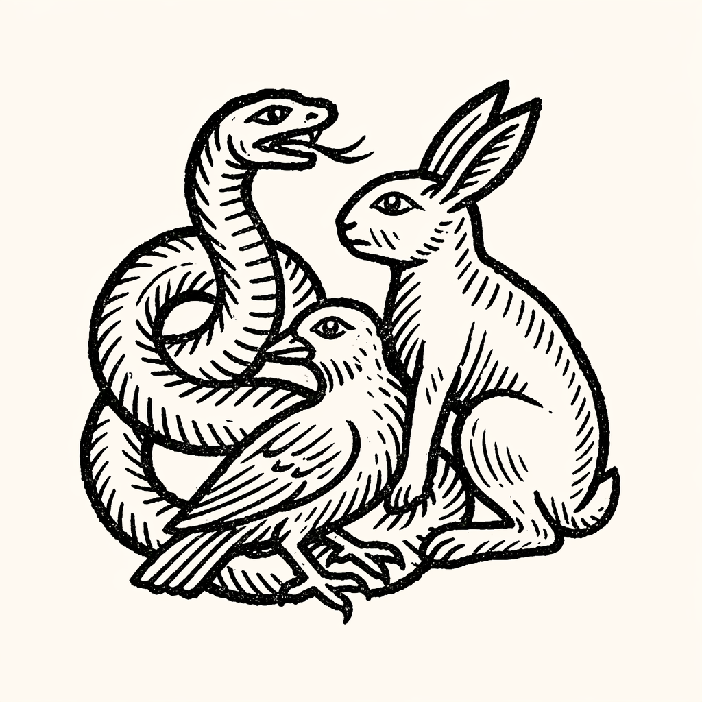 Woodcut of Animals