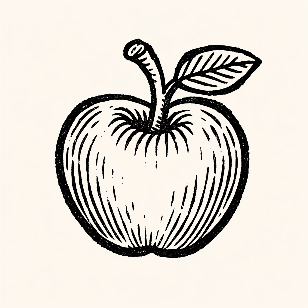 Woodcut of Apple