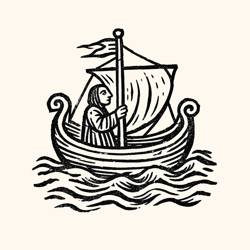 Woodcut of Boat