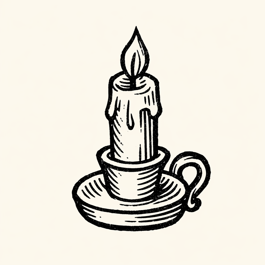 Woodcut of Candle