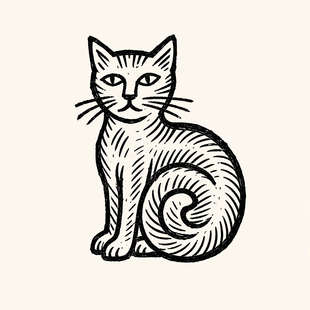 Woodcut of Cat