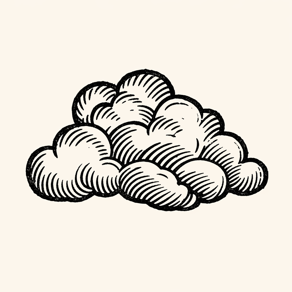 Woodcut of Clouds
