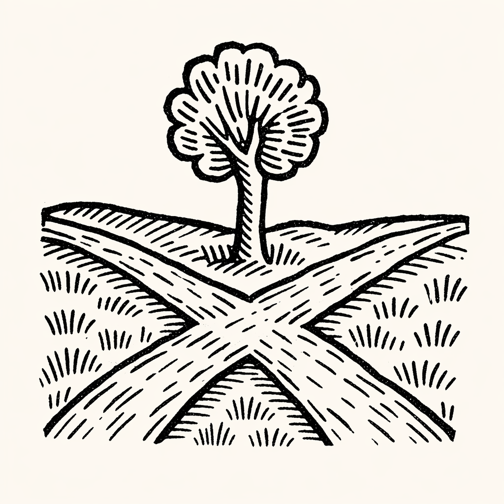 Woodcut of Crossroads
