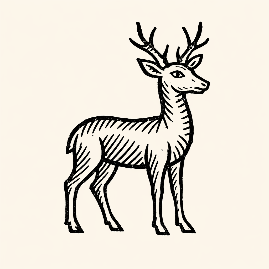 Woodcut of Deer