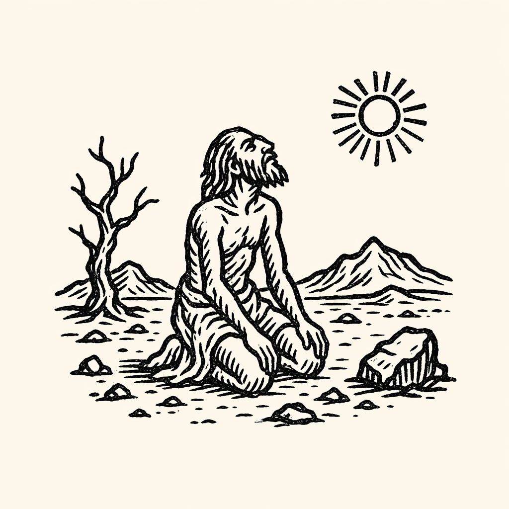 Woodcut of Desert