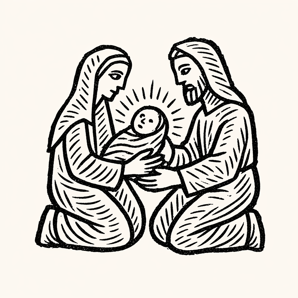 Woodcut of Divine Child