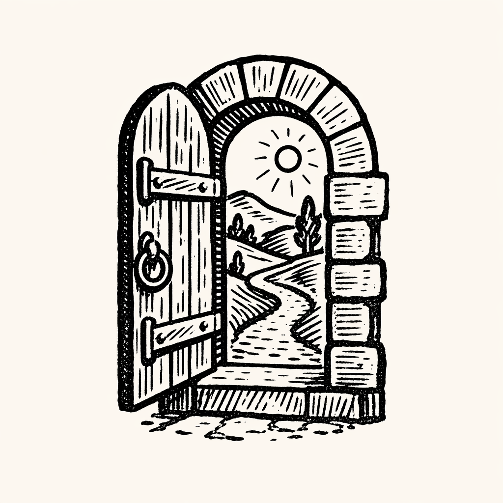 Woodcut of Door