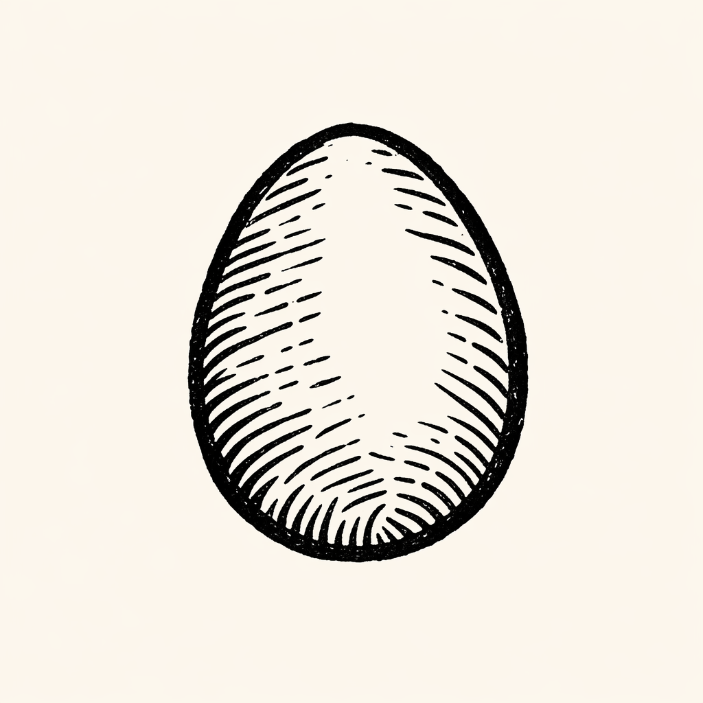 Woodcut of Egg