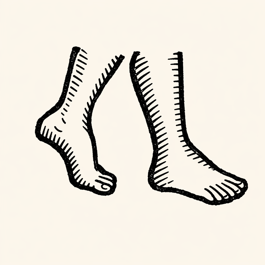 Woodcut of Feet