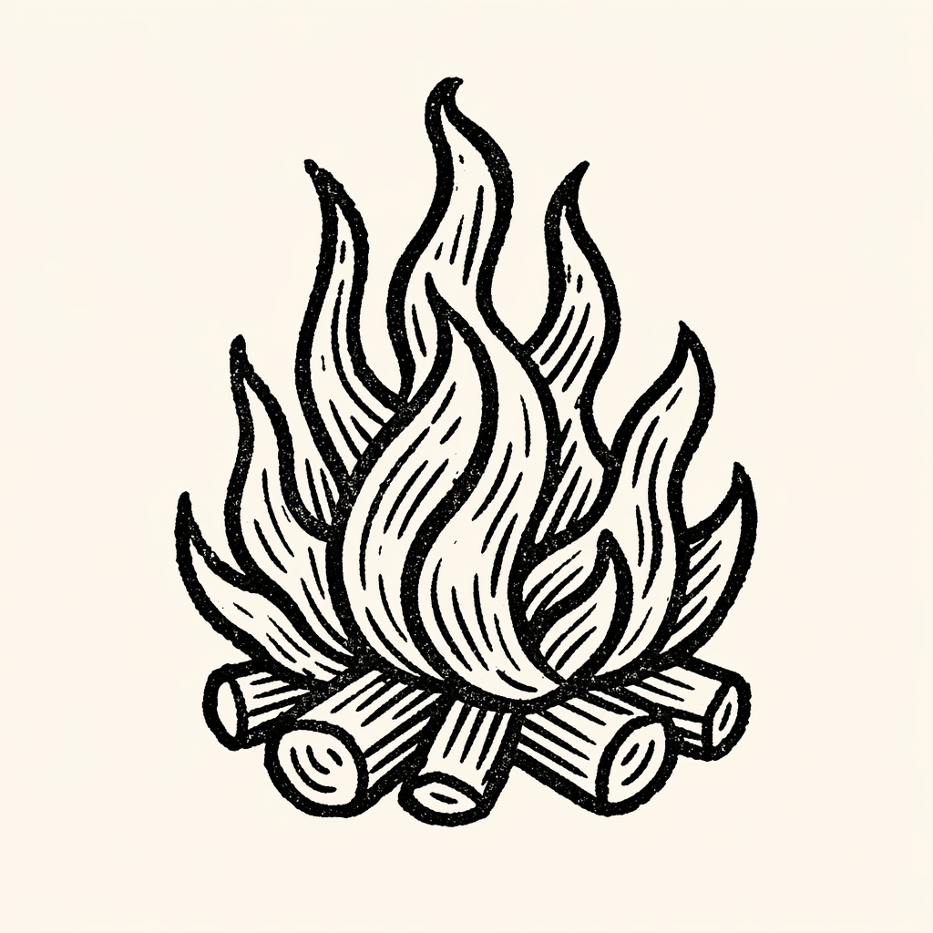 Woodcut of Fire