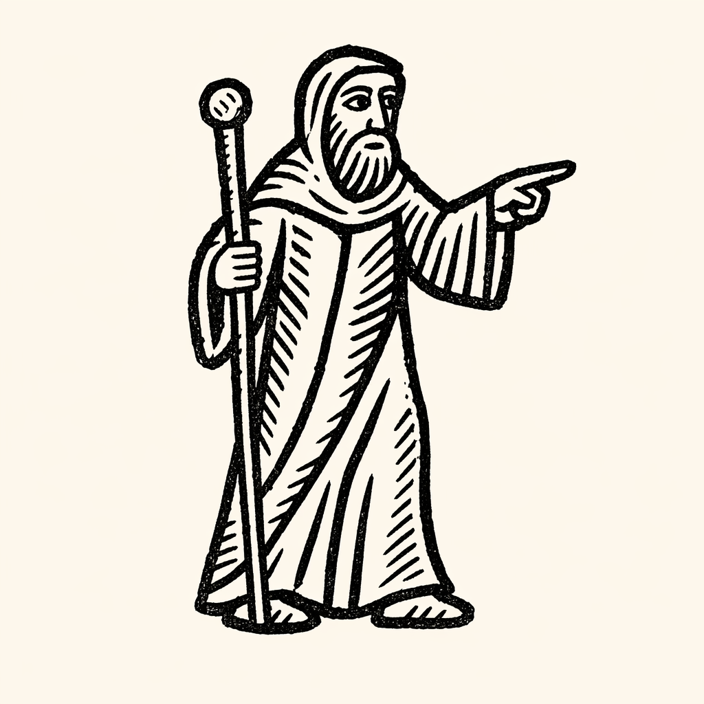 Woodcut of Guide