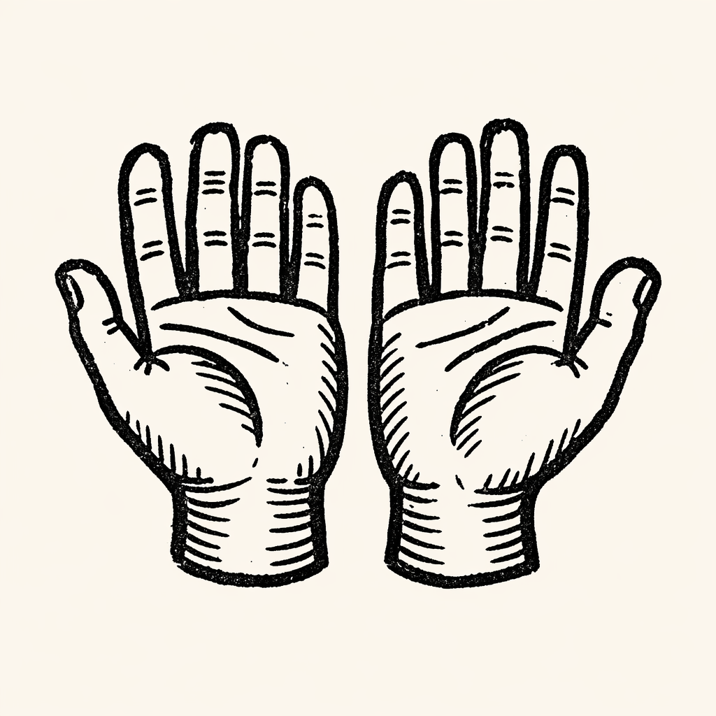 Woodcut of Hands