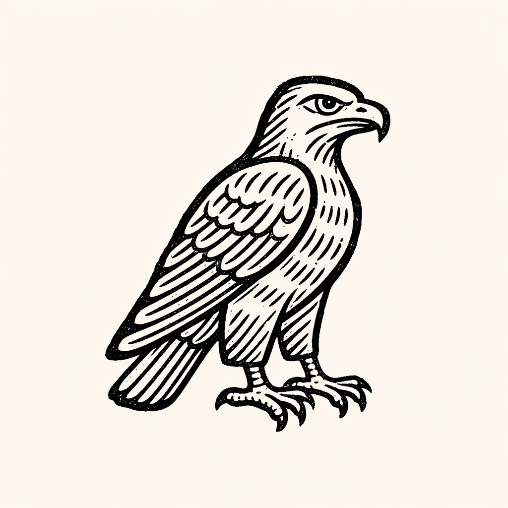 Woodcut of Hawk