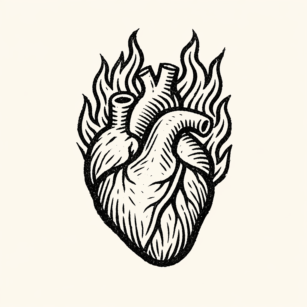 Woodcut of Heart