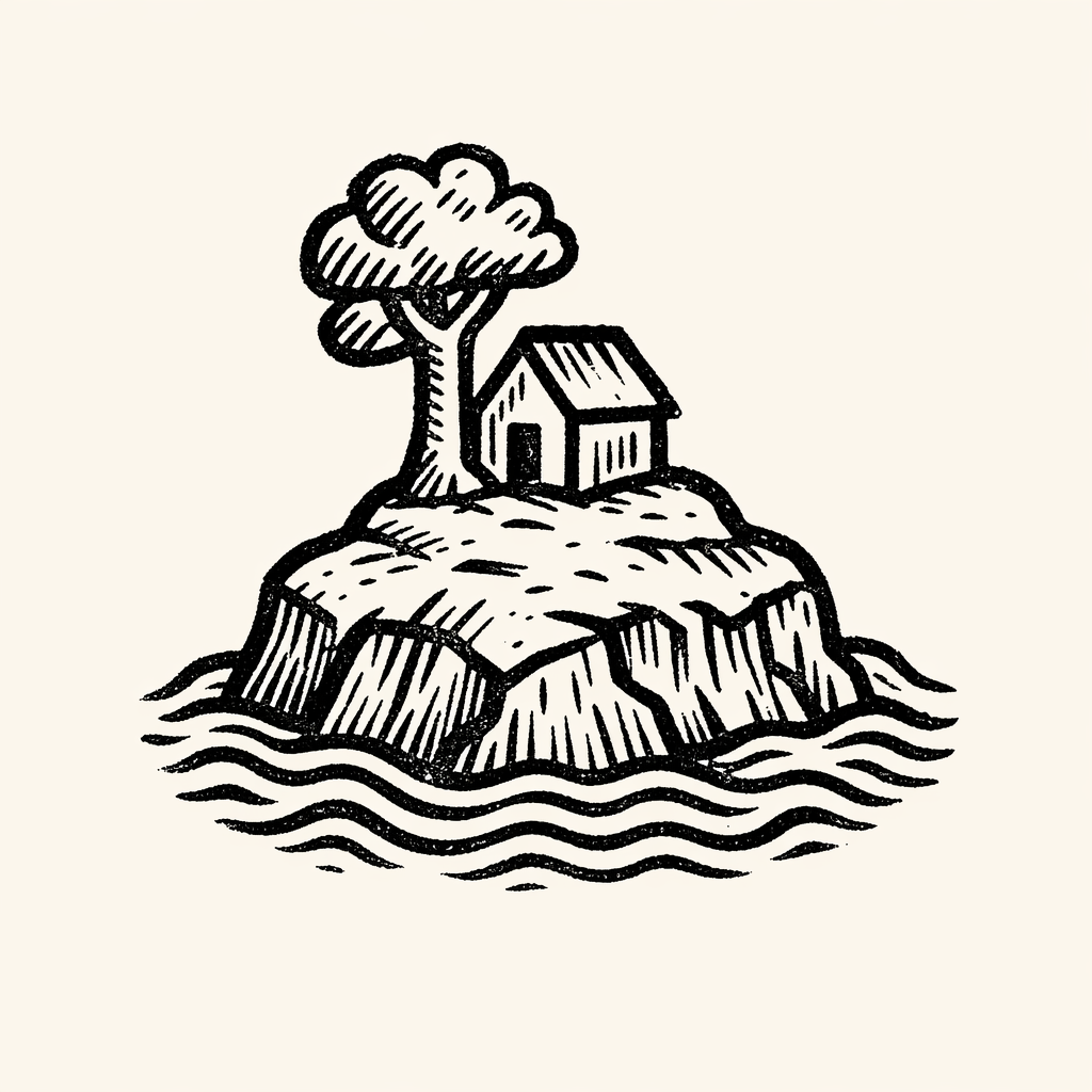 Woodcut of Island