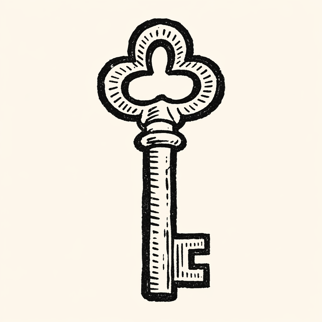 Woodcut of Key