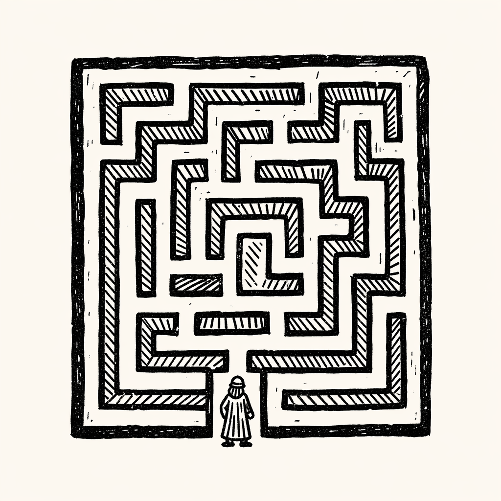Woodcut of Labyrinth