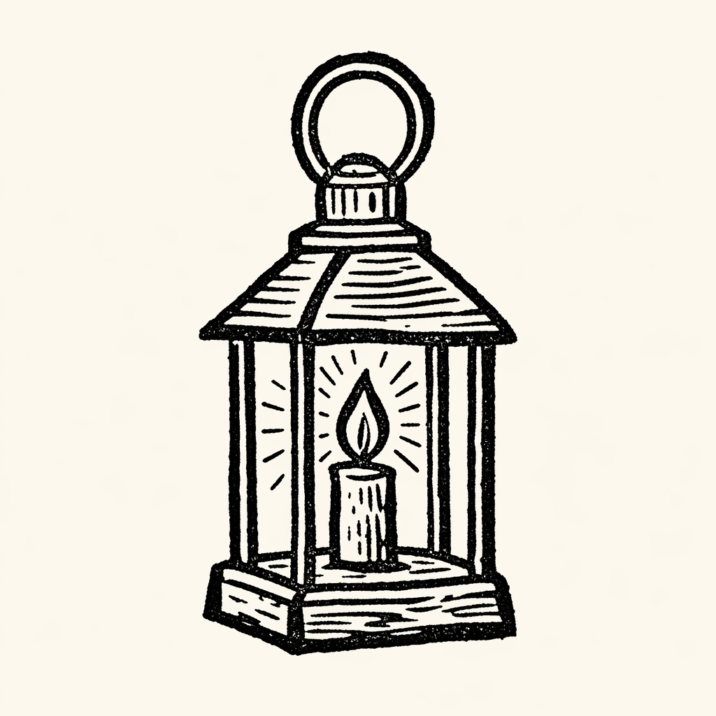 Woodcut of Lantern
