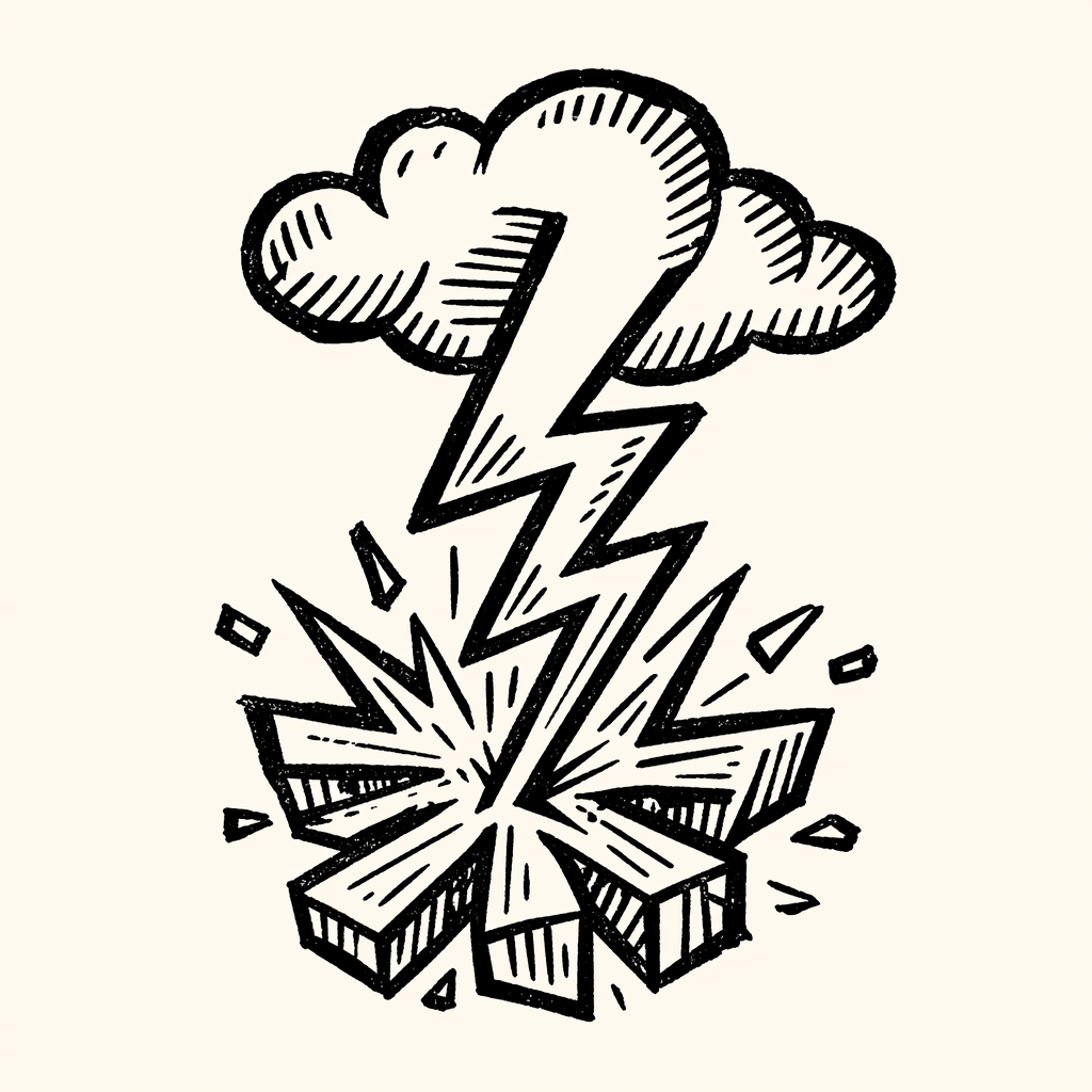 Woodcut of Lightning