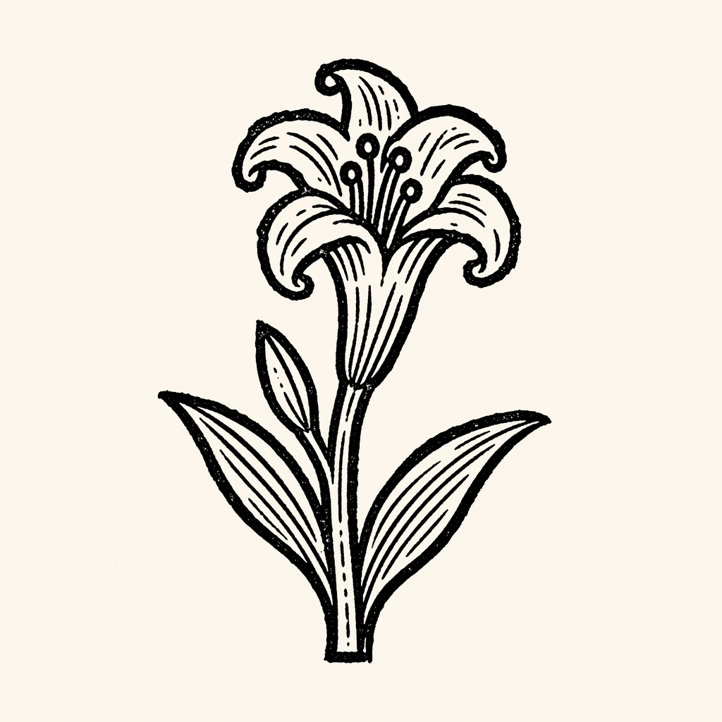 Woodcut of Lily
