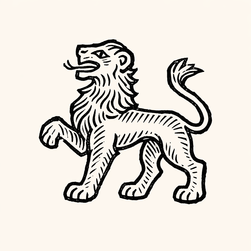 Woodcut of Lion