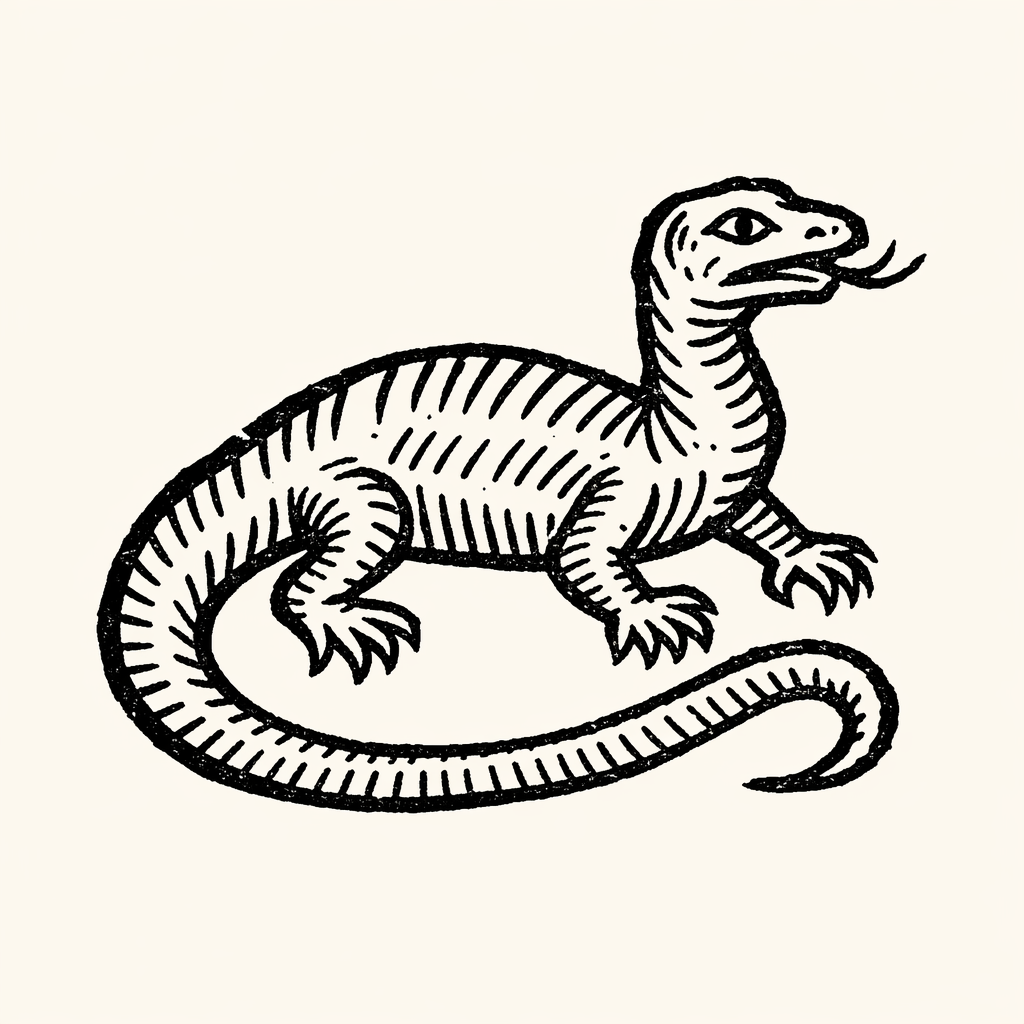 Woodcut of Lizard