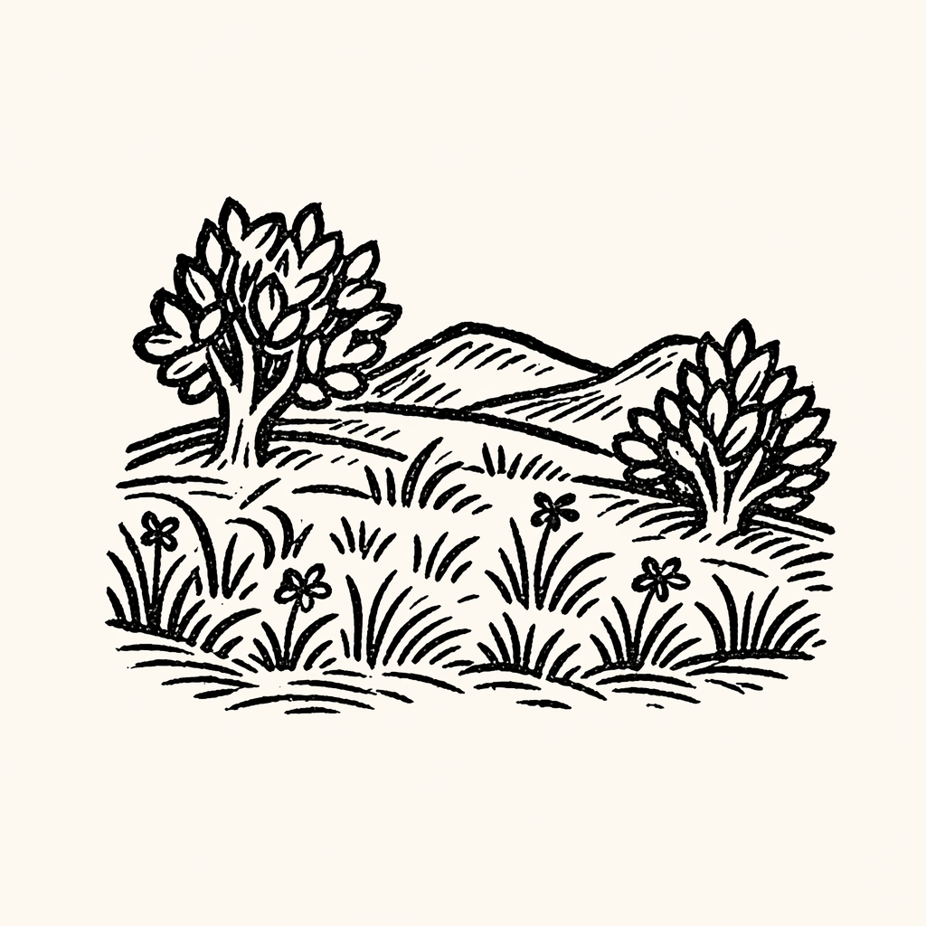 Woodcut of Meadow