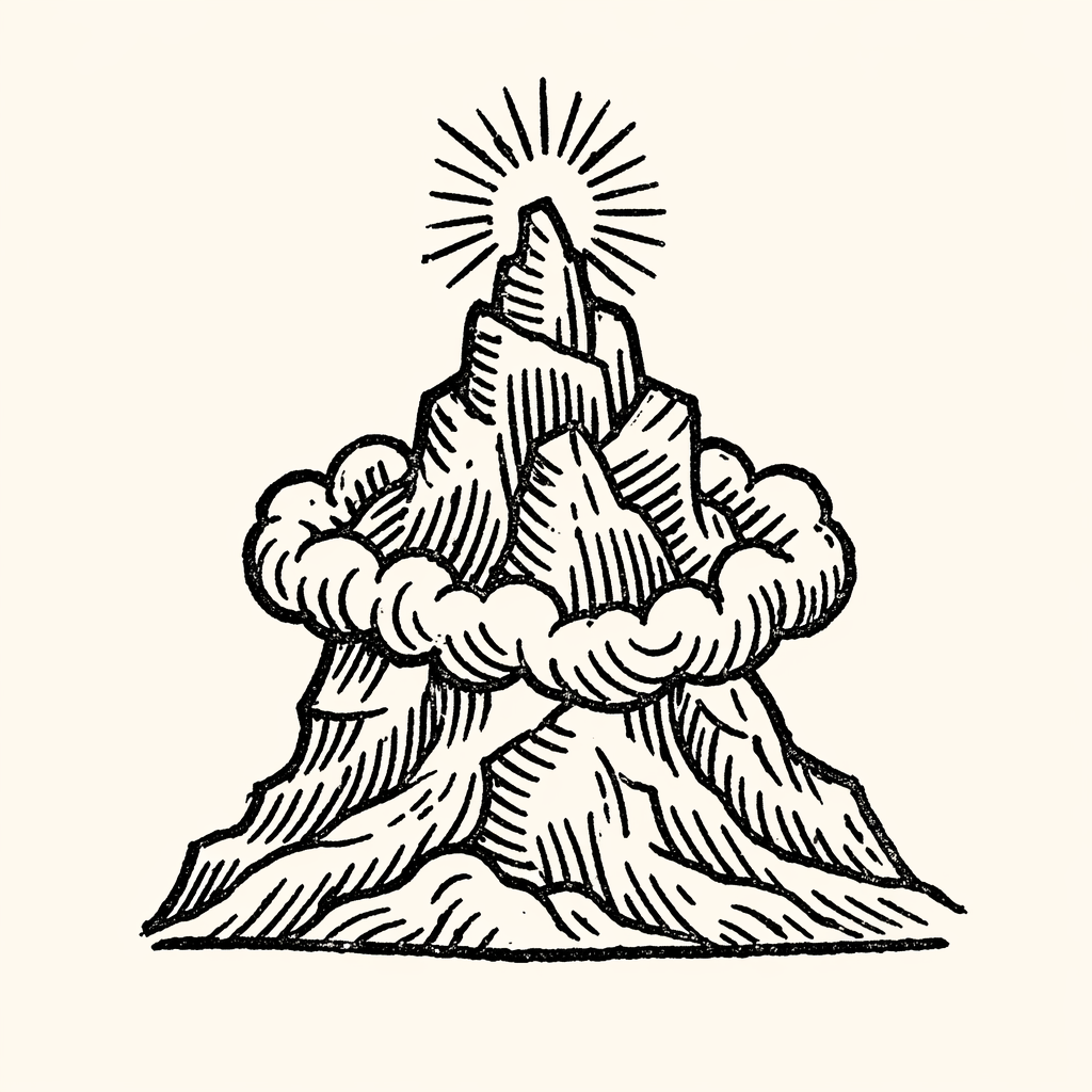 Woodcut of Mountain
