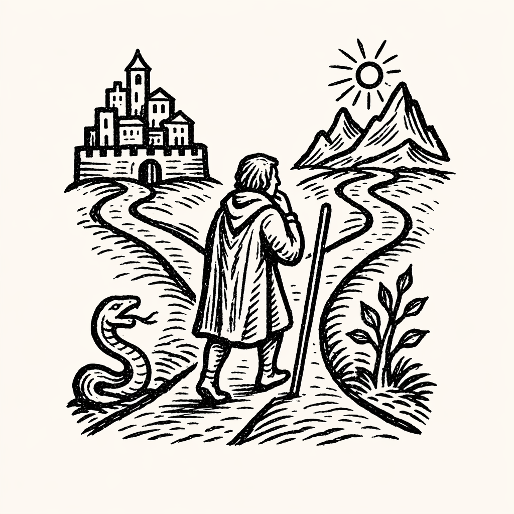 Woodcut of Path