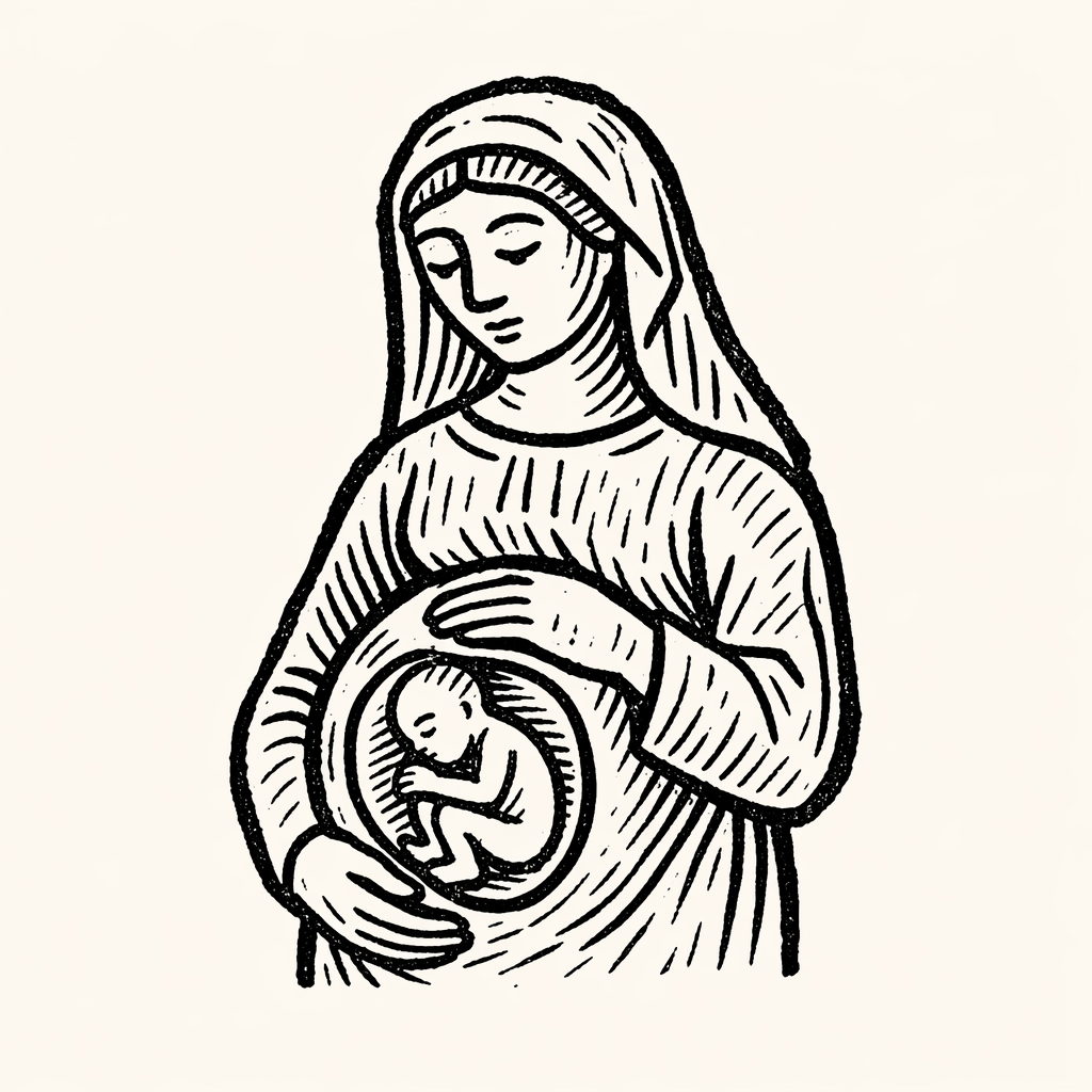 Woodcut of Pregnancy