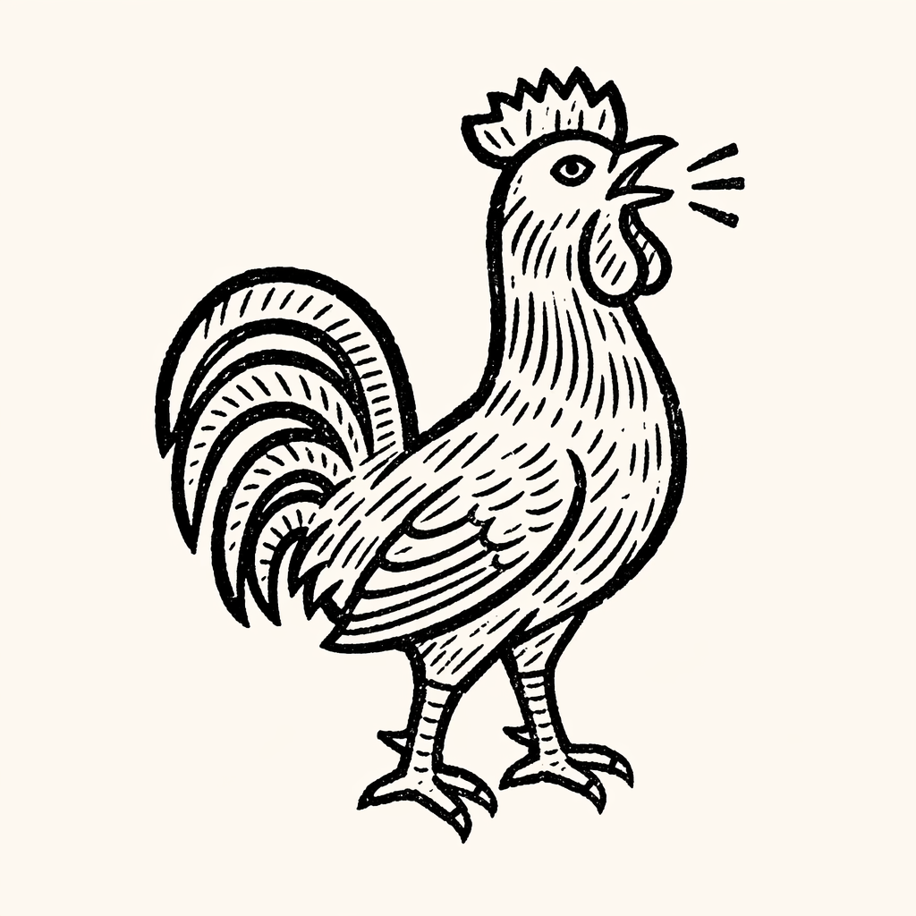 Woodcut of Rooster