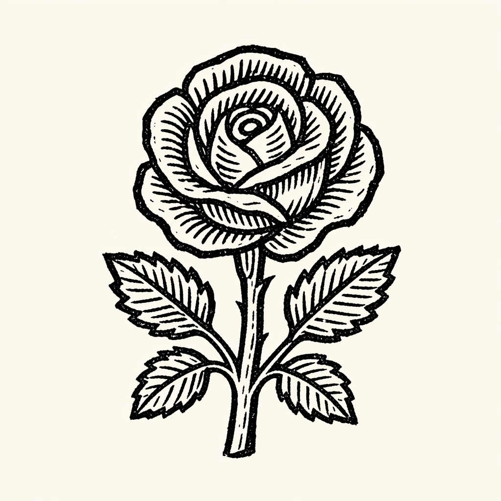 Woodcut of Rose