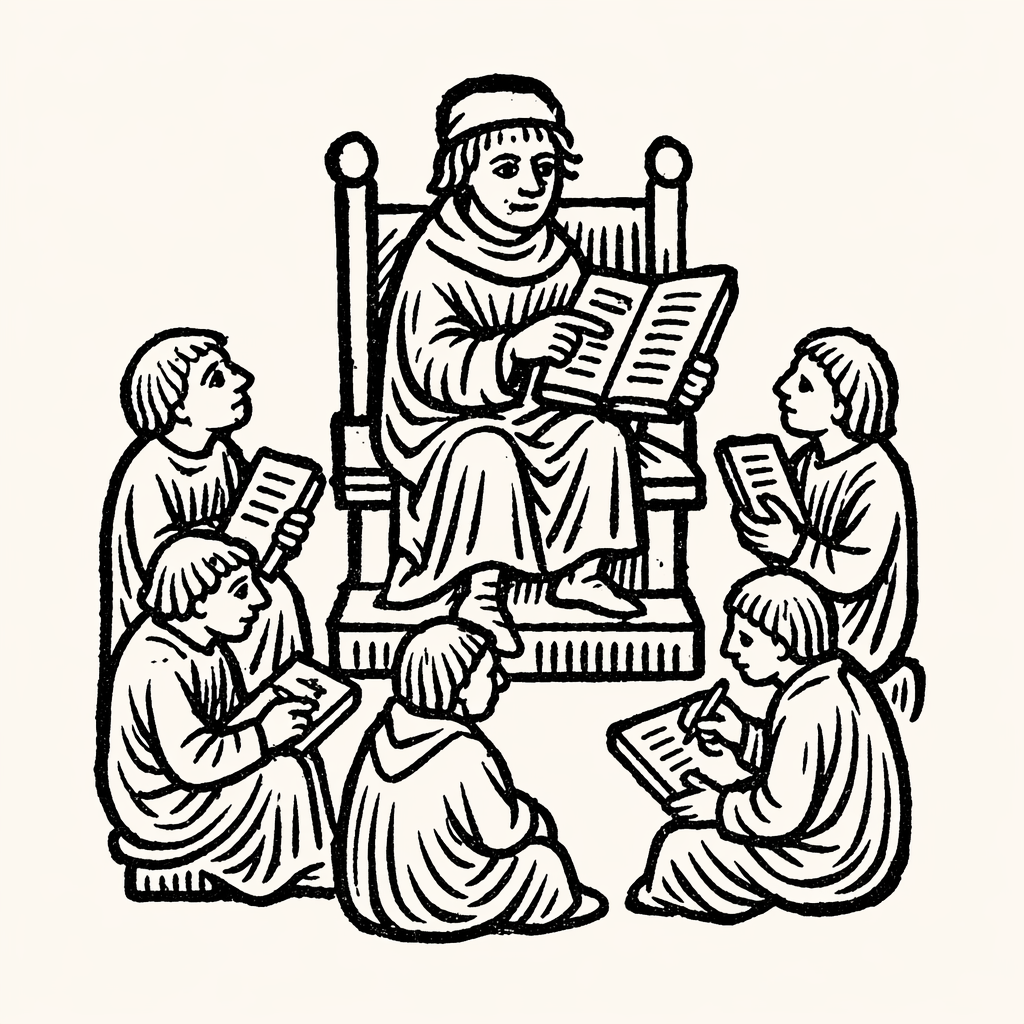 Woodcut of School