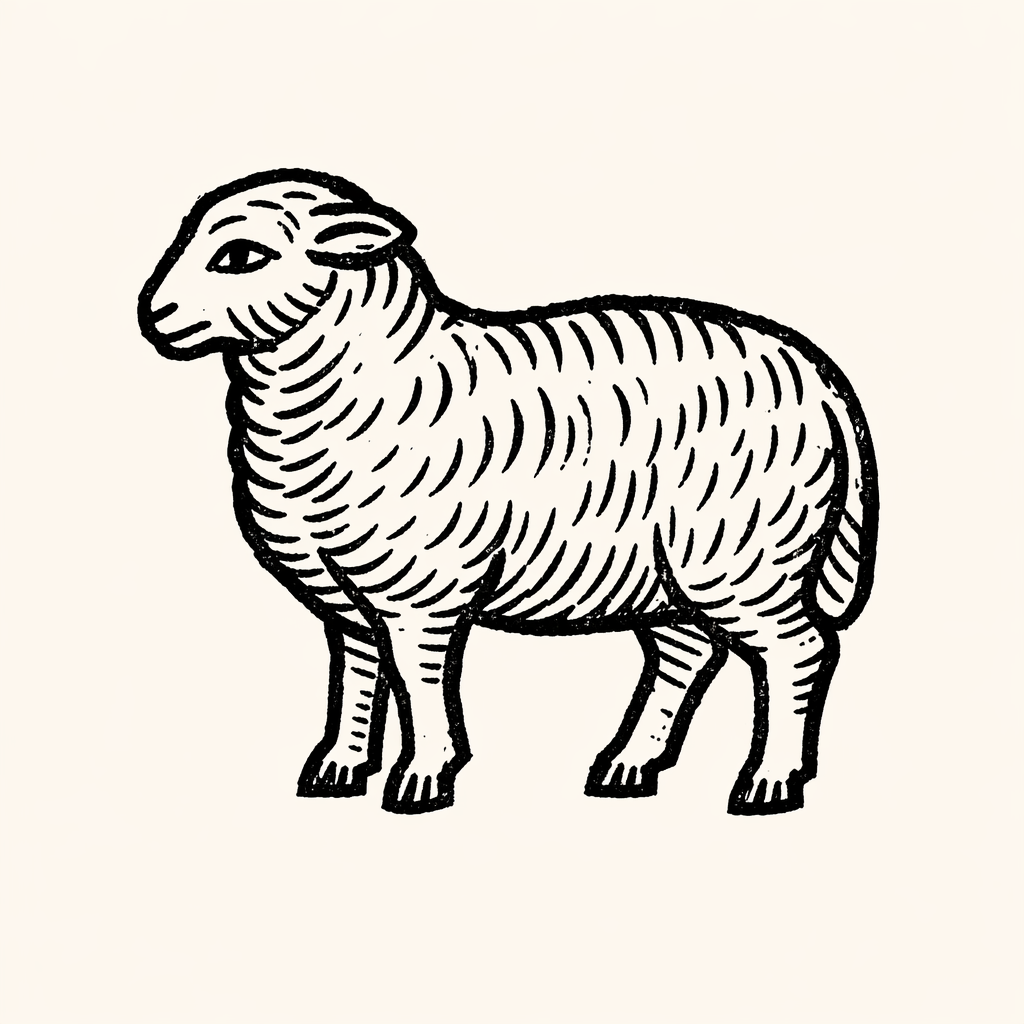 Woodcut of Sheep