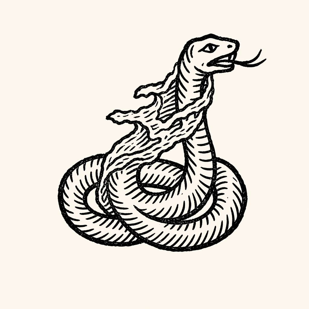 Woodcut of Snake