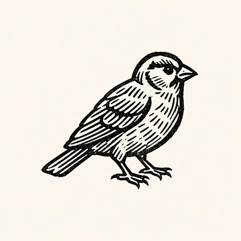 Woodcut of Sparrow