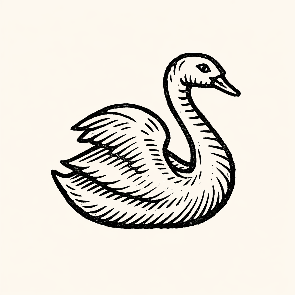 Woodcut of Swan