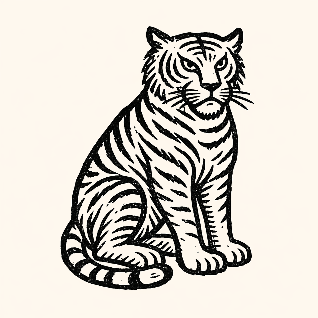 Woodcut of Tiger