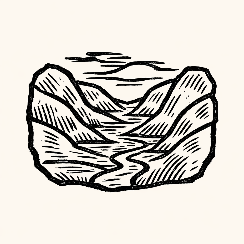 Woodcut of Valley