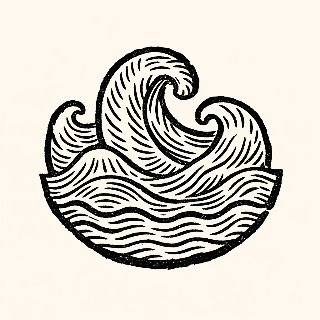 Woodcut of Water