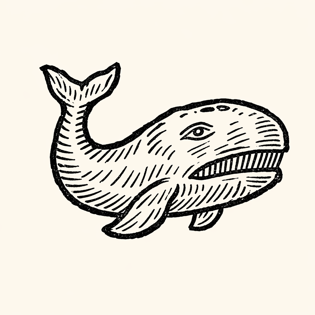 Woodcut of Whale