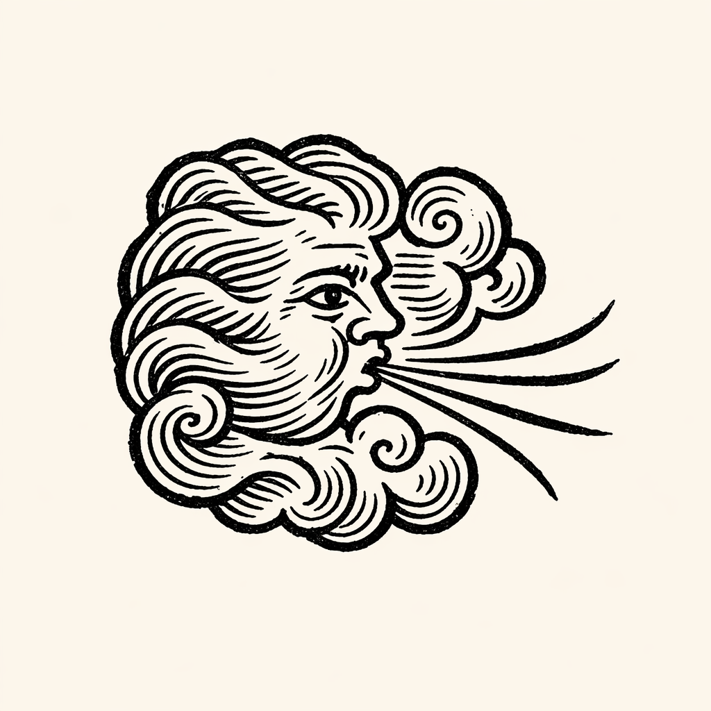 Woodcut of Wind