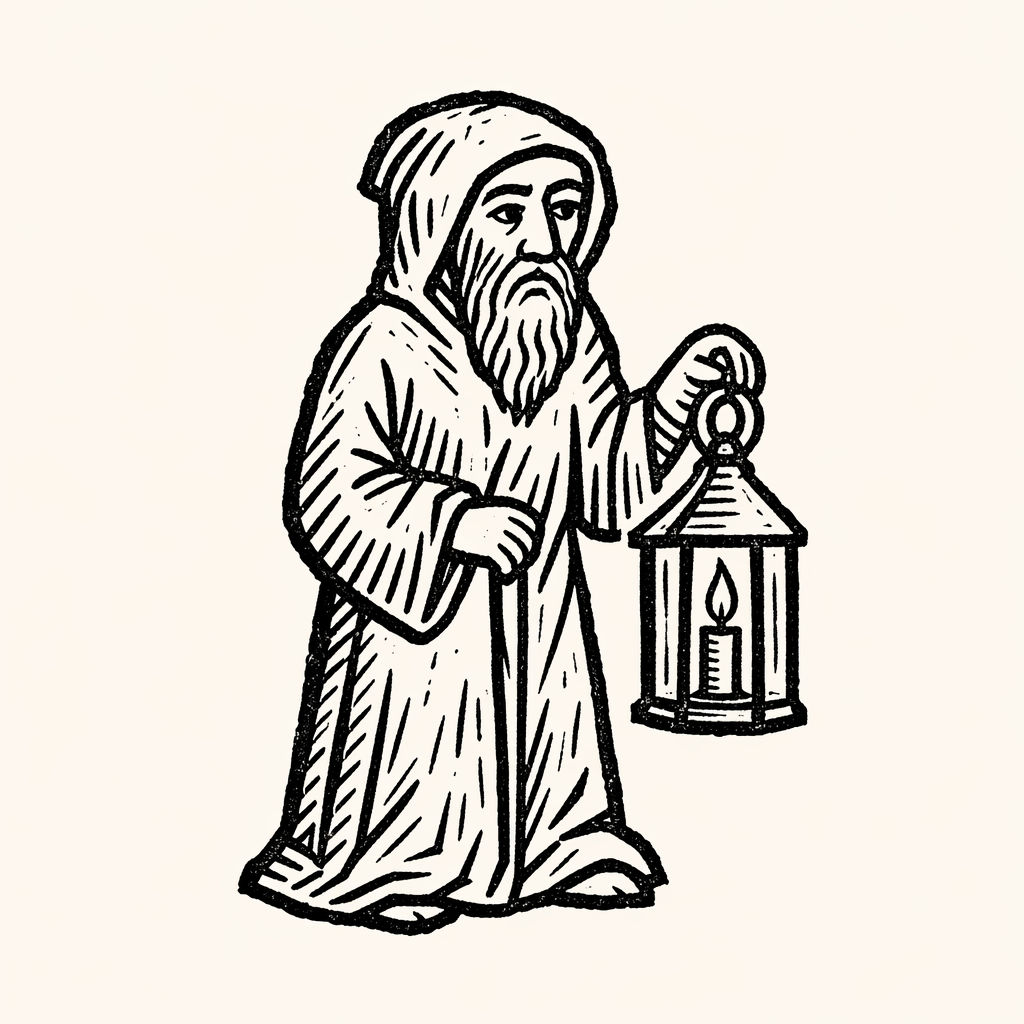 Woodcut of Wise Old Man
