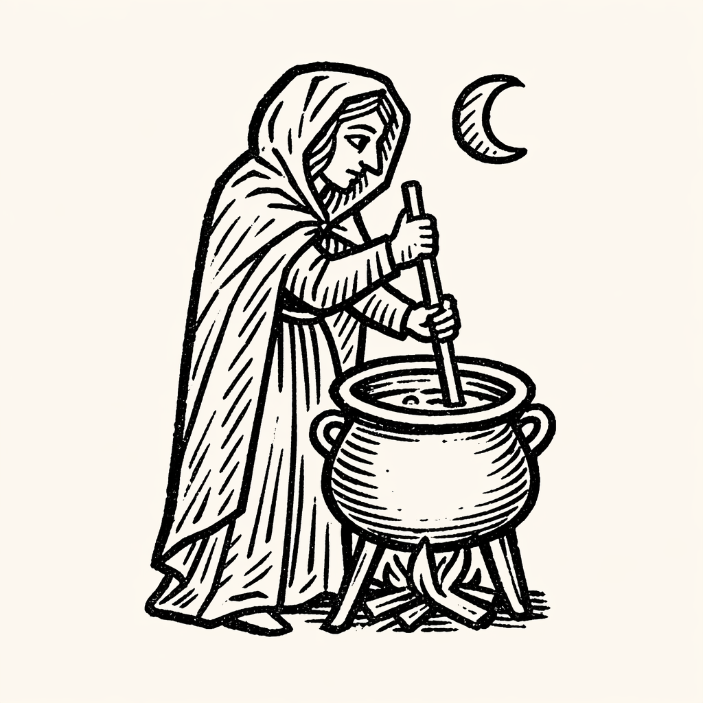 Woodcut of Witch